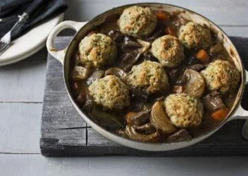 Beef & Guinness stew with bacon dumplings