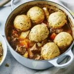 Chicken casserole with herby dumplings
